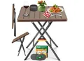 Produktbild: KESSER® Balkontisch klappbar Wetterfest & UV-beständig Balkonmöbel Beschichteter Stahl Outdoor Gartentisch Gartenmöbel mit 6 Filz-Untersetzer Bistrotisch bis zu 100 kg belastbar