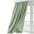 Produktbild: BEAUTEX Samt Vorhang Kräuselband U-Band Gardine Velvet abdunkelnd und Blickdicht, 140x225 cm (Breite 140 cm, Höhe 225 cm, Hellgrün)