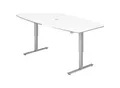 Produktbild: Konferenztisch, BxT 2200 x 1030 mm, elektrisch höhenverstellbar 720 - 1190 mm, weiß kaiserkraft