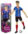 Produktbild: BARBIE KEN DOLL FOOTBALLER CAREER Ken in soccer outfit with ball HCN15 Mattel