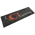 Produktbild: vidaXL Küchenteppich Waschbar Cooking Schwarz 60x180 cm Samt