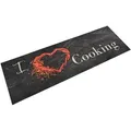Produktbild: Küchenteppich Waschbar Cooking Schwarz 60x180 cm Samt Vidaxl