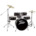 Produktbild: Fame Schlagzeug Practice Set, Inklusive Cymbals und Hocker, Kompaktes Drum-Set mit 20 Zoll BassDrum, Mischholz Kessel, Hochglanz Schwarz, Inklusive Hardware und Aufbauanleitung, Ideal für Zuhause und