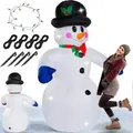 Produktbild: MONZANA® Aufblasbarer Schneemann XXL 240cm LED Beleuchtet Befestigungsmaterial IP44 Außen Witterungsbeständig Weihnachtsdeko Weihnachtsfigur Chr... - Schwarz