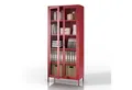 Produktbild: Jan Nowak ANGELO Vitrine Glas Metall Stahl 80x185x45cm 4 Regale Sparkling (Stahl 0,6mm, 4 Regale 40kg, Hartglas 2 Türen, Wandmontage) Brilliance Beine regulierbar Wohnzimmer Salon