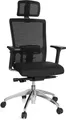 Produktbild: hjh OFFICE Profi Bürostuhl ASTRA LUX Ergonomischer Schreibtischstuhl mit Armlehnen (höhenverstellbar) Stoff / Netzstoff Schwarz Drehstuhl für Büro, Zuhause