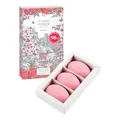 Produktbild: Woods of Windsor Rose Soap Bars, feuchtigkeitsspendende Seife mit Sheabutter, feine gemahlene Seife auf pflanzlicher Basis mit Noten von Rose Otto, Hand- und Körperseife, Echter Rosenduft 3 x 60g