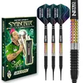 Produktbild: RED DRAGON Darts – Professioneller Spieler - Peter Wright Snakebite Corra - 90% Wolfram - 18g Fass / 20g Volles Gewicht Weiche Spitze Dart-Set mit Dart Flüge und Dartschäfte