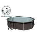 Produktbild: GRE Ovaler Composite-Pool KPCOV52 – 524 x 386 x 124 cm, Komplettset - Blau/Braun
