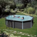 Produktbild: Ovalpool WPC Holzoptik Composite Pool Komplettset Schwimmbecken Sandfilter Set