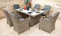 Produktbild: Ragnarök Möbel-Design Garten-Essgruppe Esstisch Set Kingchair, (Set, Polyrattan, Alu), Set bestehend aus 6 bequemen Sessel, 1 großem Tisch