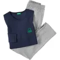 Produktbild: United Colors of Benetton Pyjama (Set, 2 tlg) aus reinem Baumwoll-Jersey blau XL (50)