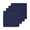 Produktbild: HOMESCAPES Stoffservietten dunkelblau, 4er-Set Servietten mit Hohlsaum 45x45 cm, Tischservietten aus 100% Baumwolle, waschbar & wiederverwendbar