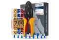 Produktbild: BAURIX Crimpzange Kabelschuhe inkl. 700 Stück Set I Kabelschuh Zange, Kabelschuhzange für 0,50-6,00 mm² Kabelhülsen, Crimpzangen, Krimpzange, Crimp Zange, Presszange