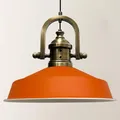 Produktbild: bamyum Asletl-Marine Hängelampe Industrial Vintage Ø41 cm, Küchenlampe Hängend Esstisch, Wohnzimmerlampe, Pendelleuchte Orange Metall