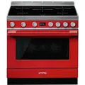 Produktbild: Smeg Kombistandherd, SMEG CPF9IPR, Induktion, Rot, 90 cm