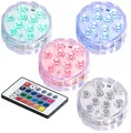 Produktbild: Lunartec Unterwasserlicht: 4er-Set RGB-LED-Unterwasserleuchten mit Fernbedienung, IP68 (Unterwasser LED, Unterwasserlicht, Unterwasserbeleuchtung Aquarium)