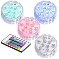 Produktbild: Lunartec 4er-Set RGB-LED-Unterwasserleuchten mit Fernbedienung, IP68
