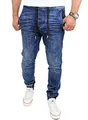 Produktbild: Reslad Jogging Jeans Männer Freizeit-Hose Schlupfhose Jeans Jogginghosen Herren Slim Fit Jogger Vintage Sweathose Hose RS-2071 Blau S