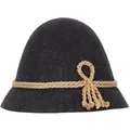Produktbild: Steigenhöfer Manufaktur Trachtenhut Herren Heinrich - bayrischer Wanderhut Stopselhut aus 100% Schurwolle Schmale Krempe & Kordel - 2-Fach Kordel - Ideal fürs Oktoberfest schwarz 57