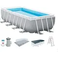Produktbild: INTEX 26792GN Prism Frame Pool 488x244x107cm Set mit Filter Leiter Plane Folie - Blau