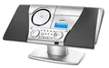 Produktbild: Karcher mit PLL-UKW-Tuner, Line-In, MC 6550N Kompaktanlage (mit CD Player und Kassettendeck, vertikale Stereoanlage, UKW Radio, Wecker) silber