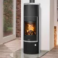 Produktbild: Justus Kaminofen wasserführend Faro Aqua 2.0 Holzofen Schwarz Speckstein 8,5 kW