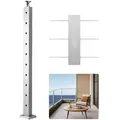 Produktbild: VEVOR Kabelgeländerpfosten, 91 x 2,5 x 5 cm, 1 Packung, Edelstahl-Kabel-Treppengeländerpfosten, vorgebohrte Pfosten mit Montagehalterung, Geländerpfosten, Silber, 1JZLGZXYS914I4BDB001V0