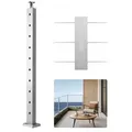 Produktbild: VEVOR Kabelgeländerpfosten, 91 x 2,5 x 5 cm, 1 Packung, Edelstahl-Kabel-Treppengeländerpfosten, vorgebohrte Pfosten mit Montagehalterung, Geländerp