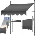 Produktbild: KESSER® Klemmmarkise mit Handkurbel Balkon | Balkonmarkise ohne Bohren | Markise UV-beständig höhenverstellbar & wasserabweisend | Sonnenschutz für Balkon Terrasse & Garten, Terrassenüberdachung 250cm