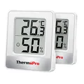 Produktbild: ThermoPro TP49-2 Kleines digitales Hygrometer, Innenthermometer, Raumthermometer, Temperaturmonitor und Feuchtigkeitsmesser für den Komfort des Büros zu Hause, Reptilienthermometer, 2 Stück