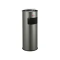 Produktbild: Wesco großer Standascher mit Sieb in der Farbe neusilber, pulverbeschichtetes Stahlblech, 50 Liter Volumen, Einwurfschlitz, ohne Einsatz