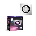 Produktbild: Philips Hue White & Color Ambiance Centura eckige Einbauspots 1er Pack (1.050 lm), dimmbare Deckenlampen mit 16 Mio. Farben, smarte Lichtsteuerung über Sprache und App, aluminium, neue Generation