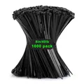 Produktbild: 1000 Stück Kabelbinder Schwarz, 200mm x 3,6mm Industrie Cable Ties, Mehrzweck UV-Beständig Langlebig Klein Nylon Selbstsicherndes Zip Tie mit 18kg für Gartenarbeit, Hause, Büro, Werkstatt und den Auße