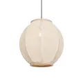 Produktbild: Qazqa Orientalisch Pendelleuchte, Pendellampe - Rob - Weiß, Oval, Holz, 46cm, Ideal als Wohnzimmerlampe