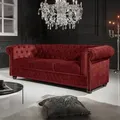 Produktbild: riess-ambiente Barock Sofa CHESTERFIELD 205cm rot Samt Federkern Knopfheftung 3-Sitzer Couch - Rot