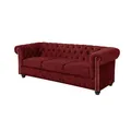 Produktbild: Riess Ambiente Barock Sofa Chesterfield 205cm - rot - Samt Federkern Knopfheftung 3-Sitzer-Couch Wohnzimmer Retro