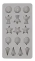 Produktbild: Rayher Silikon Gießform Mini-Dekoformen Xmas, 14,5 x 26 x 1 cm, 16 Formen, zum Ausgießen mit Kreativ- Beton, Resin Gießharz, Raysin-Gießpulver, Wachs, Gießform Anhänger Weihnachten, 36160000