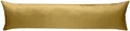 Produktbild: Bettwaesche-mit-Stil Mako-Satin Baumwollsatin Bettwäsche Uni einfarbig zum Kombinieren (Seitenschläferkissen Bezug 40 x 145 cm, Gold) viele Farben & Größen