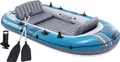 Produktbild: INTEX 66324NP Schlauchboot Excursion 4 Set mit Paddel Luftpumpe 500kg Paddelboot