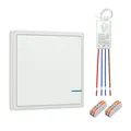Produktbild: 230V Lichtschalter Set, Thinkbee An Aus Schalter Wireless Drahtlose Elektrische Schalter mit Empfänger, 433MHz RF Funkschalter 500M Reichweite, Wireless Lighting Switch for Fixtures 80~275V 10A 1000W