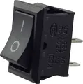 Produktbild: Wippschalter, Kippschalter, Geräteschalter, Mini-Wippenschalter 250V 6A 125V 10A AC, KCD1 schwarz rechteckig 19 x 13 mm, 2 Polig EIN/AUS