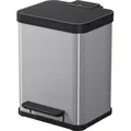 Produktbild: Hailo 0622-220 Hailo Tret-Abfalltrenner Öko duo plus M, 2x9 L, silber