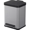 Produktbild: Hailo 0622-220 Hailo Tret-Abfalltrenner Öko duo plus M, 2x9 L, silber