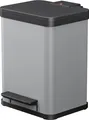 Produktbild: Tretmülleimer Hailo Öko Duo Plus M 2 x 9 l rechteckig Stahlblech silber