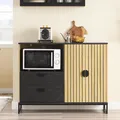 Produktbild: SoBuy Küchenschrank Sideboard Kommode mit Mikrowellenfach und Lamellentür Mikrowellenschrank Buffetschrank Mehrzweckschrank 107×40×85 cm FSB103-N