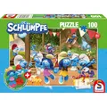 Produktbild: Schmidt Spiele 56523 Die Schlümpfe, Verschlumpfte Party, 100 Teile Kinderpuzzle, inklusive 2 Figuren