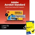 Produktbild: Adobe Acrobat Standard | 1 Jahr | Win/Mac inkl. Norton 360 Deluxe | 12 Monate | 5 Geräte