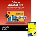 Produktbild: Adobe Acrobat Pro |1 Jahr | PC/Mac inkl. Norton 360 Deluxe | 12 Monate | 5 Geräte