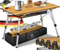 Produktbild: KESSER Campingtisch Klapptisch faltbar & höhenverstellbar mit aufrollbarer Tischplatte (90x53cm klappbarer Tisch inkl. Tragetasche mit Trageband & Netztasche), Falttisch mit Aluminium-Rahmen - max. 50kg & rost- & kratzfest